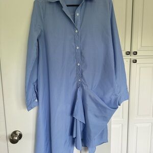 Parallel Lines Asos Blue Striped Button-Up Shirt Dress-S